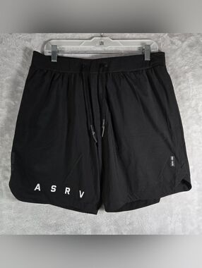 ASRV Tetra-Lite Shorts Mens Size XL Extra Large Black Athletic Zip Pockets 7”